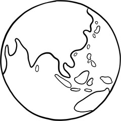earth doodle freehand drawing. 