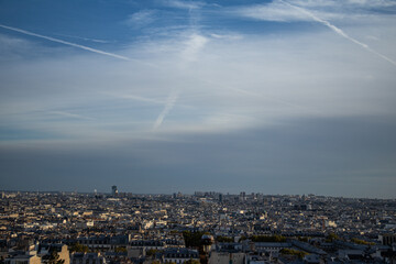 Breathtaking view from the butte of Montmartre on the whole Paris and all its houses