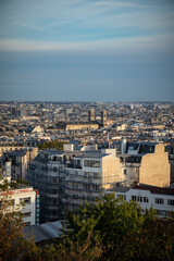Breathtaking view from the butte of Montmartre on the whole Paris and all its houses