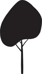 simplicity tree freehand silhouette drawing.