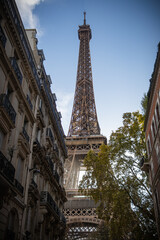 The Eiffel Tower from the rue de l'Universit&eacute; in Paris, France