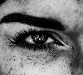 Eye of a woman in close-up
