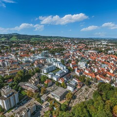 Obraz premium Ausblick auf die Innenstadt von Kempten im Allgäu 
