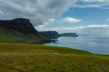 Ocean coast at Neist point lighthouse, Scotland