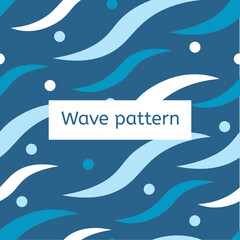 Abstract seamless pattern with blue waves. Template for wrapping or textile