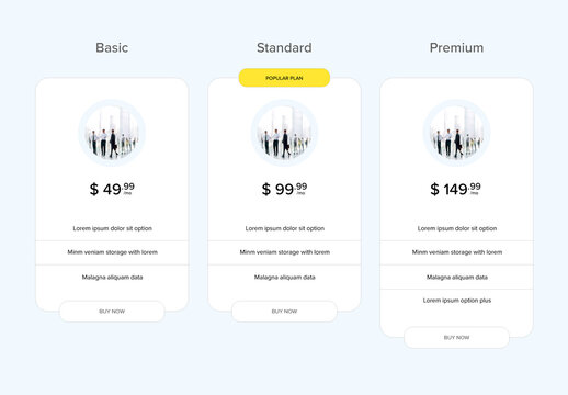 Infographic Layout With 3 Option Plans
