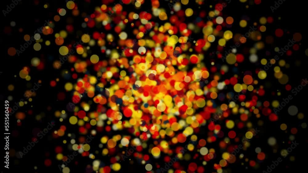 Poster random colorful particles. computer generated 3d render