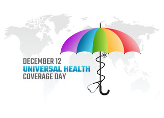 vector graphic of universal health coverage day good for universal health coverage day celebration. flat design. flyer design.flat illustration. - obrazy, fototapety, plakaty