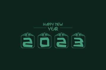 Creative colorful happy new year 2023 vector text style design template