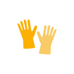Rubber gloves icon in color, isolated on white background 