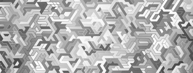 Abstract background with maze pattern in various shades of gray colors