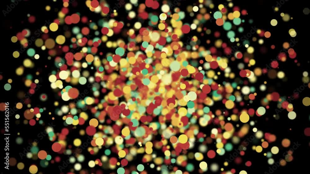 Poster random colorful particles. computer generated 3d render