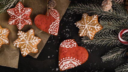 Fototapeta na wymiar Baked Christmas cookies