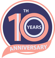 Anniversary 10. for Celebrating 10th anniversary event illustration