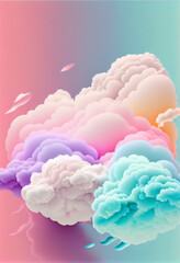 Pastel Colors Floating Gradient Clouds Background. Pastel Clouds Illustration