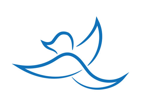Bird Flying Line art Logo Design