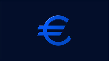 euro sign on blue background vector stock