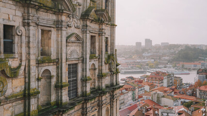 Naklejka premium City Porto view. The old building of city Porto, Portugal
