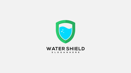 shield with water vector, shield logo
