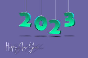 3D illustration concept New Year 2023 background design. Greeting Card, Banner, Poster.