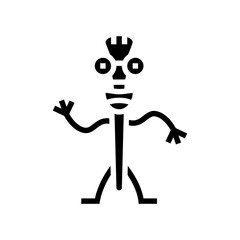 brush stationery character glyph icon vector. brush stationery character sign. isolated symbol illustration