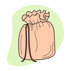 Freehand line art of womens handbag silhouette. Piece of clothing. Accessory