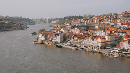 Fototapeta na wymiar City Porto view. The old building of city Porto, Portugal