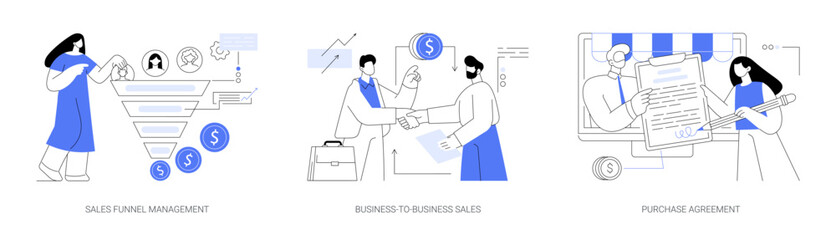 Business deal abstract concept vector illustrations.