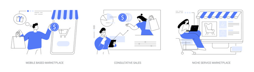 Obraz na płótnie Canvas E-commerce application abstract concept vector illustrations.