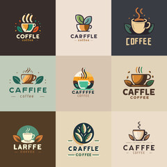 Set of Vector Coffee logo branding Illustration collection premium  vector