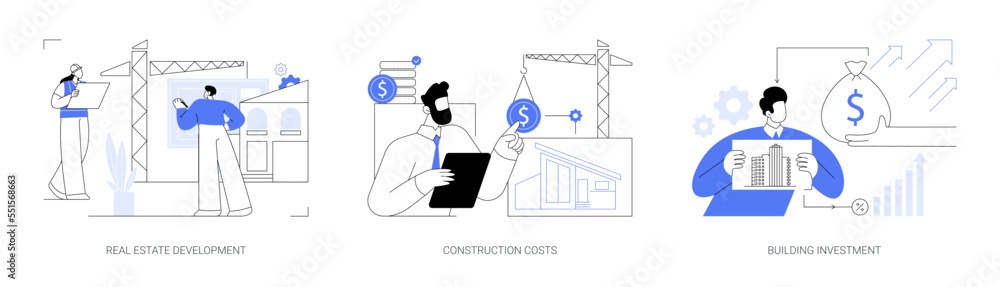 Canvas Prints construction project management abstract concept vector illustrations.