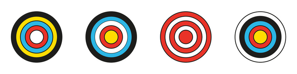 Archery target with arrow. Vector illustration.