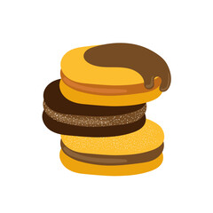Alfajor de maicena. Various cookies, with jam, dulce de leche and chocolate. Classic South and Latin American dessert