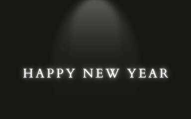 happy new year 2023 with black background and golden lettering