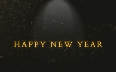 Fototapeta na wymiar happy new year 2023 with black background and golden lettering