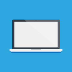Laptop flat computer symbol vector icon illustration