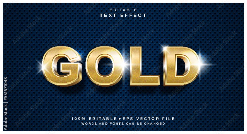 Poster editable text style effect - gold text style theme.
