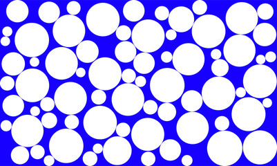 White circles on the blue background