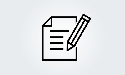 Compose Document contract Write icon. file sign note with pencil vector illustration