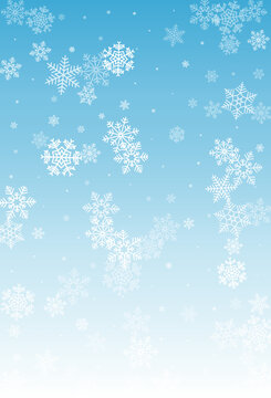 White Snowflake Vector Blue Background. Xmas