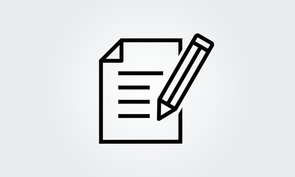 Compose Document contract Write icon. file sign note with pencil vector illustration