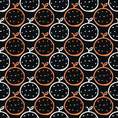 Fototapeta na wymiar Seamless orange pattern. Colored orange fruit background