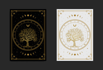 Magical and mystical sacred tree vector illustration