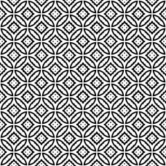 Black and white seamless abstract pattern. Background and backdrop. Grayscale ornamental design. Mosaic ornaments. Vector graphic illustration. EPS10.