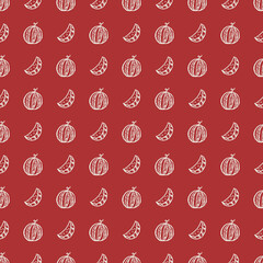 seamless watermelon pattern. vector doodle illustration with watermelon. pattern with watermelon