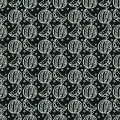 seamless watermelon pattern. vector doodle illustration with watermelon. pattern with watermelon