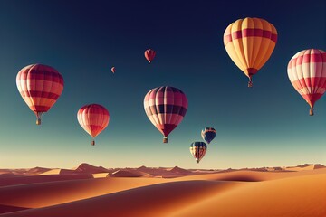 Naklejka premium Hot air Balloon in flight Above the Nature