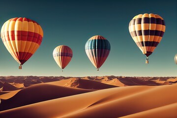 Obraz premium Hot air Balloon in flight Above the Nature