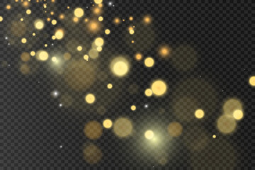 Fototapeta na wymiar Brilliant gold dust vector shine. Glittering shiny ornaments for background. Vector illustration. 