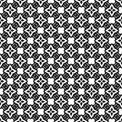 Black and white seamless abstract pattern. Background and backdrop. Grayscale ornamental design. Mosaic ornaments. Vector graphic illustration. EPS10.